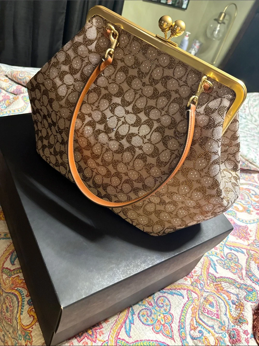 Coach Crystal kisslock large